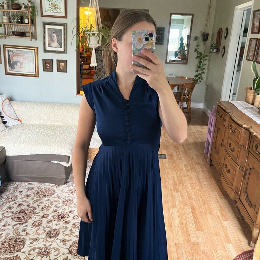 Vintage Blue 60s Midi Dress
